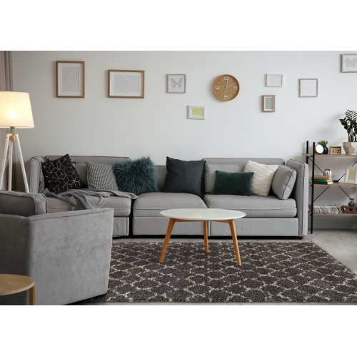 Tapis d'intérieur élégant Rug Branch, gris crème , transitionnel - salon, chambre, salle à manger et cuisine