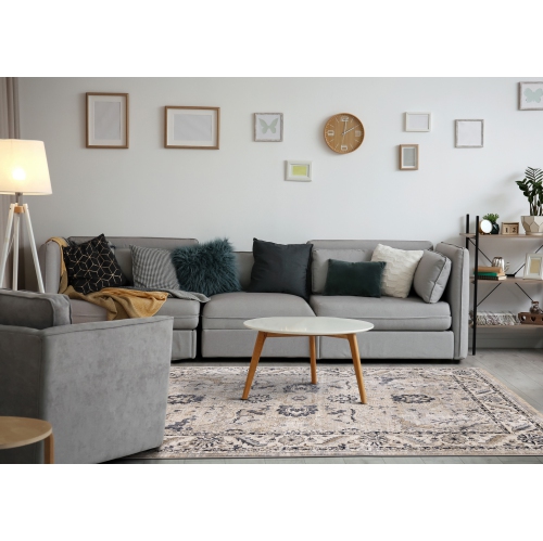 Tapis d'intérieur élégant Rug Branch, gris beige , moderne contemporain - Salon, chambre, salle à manger et cuisine