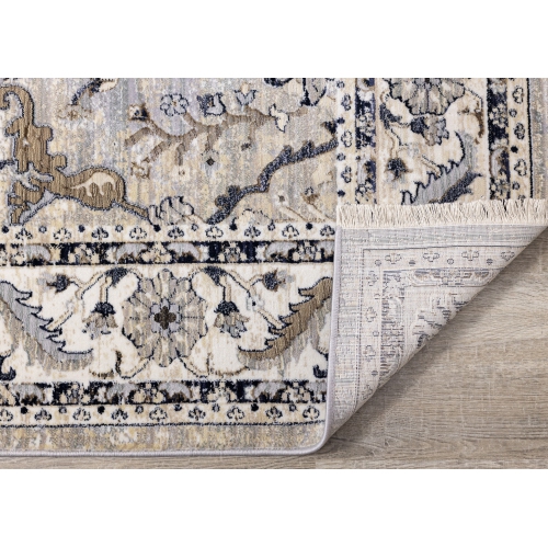 Tapis d'intérieur élégant Rug Branch, gris beige , moderne contemporain - Salon, chambre, salle à manger et cuisine