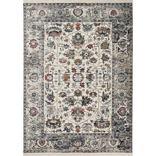 RUG BRANCH  Elegant Indoor Area Rug, Cream , Classic/traditional - Living Room, Bedroom, Dining Room, And Kitchen In Blue
