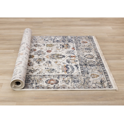 Rug Branch Elegant Indoor Area Rug, Cream Blue , Classic/Traditional - Living Room, Bedroom, Dining Room, and Kitchen