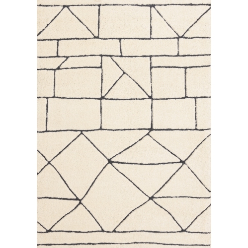 Rug Branch Geometric,Trellis Indoor Area Rug, Cream Cream , Contemporary Modern - Living Room, Bedroom, Dining Room, and Kitchen
