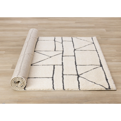 Rug Branch Geometric,Trellis Indoor Area Rug, Cream Cream , Contemporary Modern - Living Room, Bedroom, Dining Room, and Kitchen