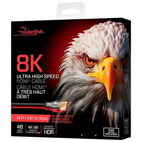 Câble HDMI UHD 8K de 4,6 m (15 pi) de Rocketfish - Exclusivité Best Buy