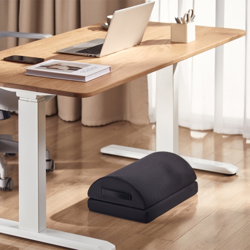 Desky Memory Foam Foot Rest – High-Density Ergonomic Cushion With Removable Cover, Anti-Slip Base & Firm Support for Desk Use