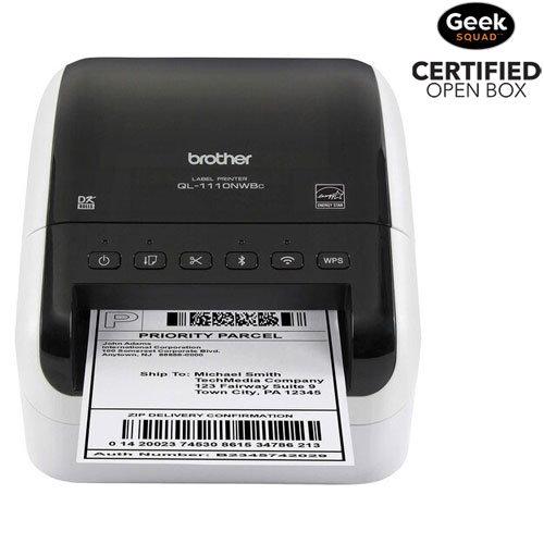 Open Box - Brother Professional Label Printer with Multiple Connectivity Options (QL-1110NWBC) - White/Black