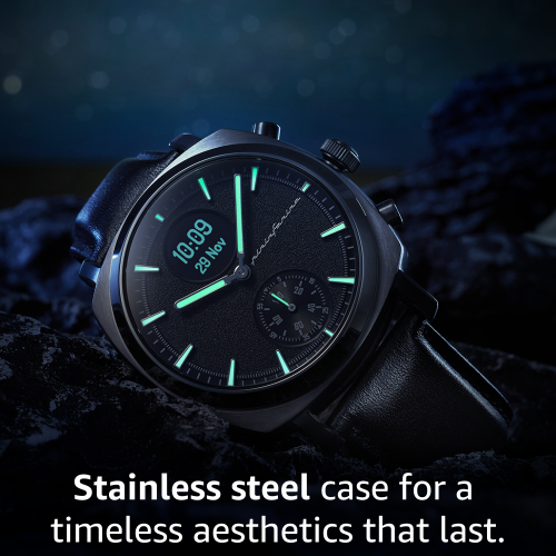 pininfarina Senso Hybrid 44mm Smartwatch - Analogue Watch with Digital Display, Tracks Heart Rate, Steps, Calories, Sleep, Fitness - Slate Grey