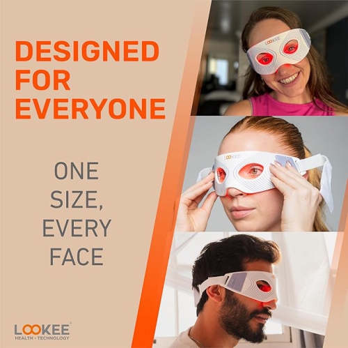 LOOKEE ReviveGlow Pro LED Eye Rejuvenator Red Light Therapy Glasses - Proudly Canadian - Anti-Aging, Fine Lines & Wrinkle Reducing Mood & Sleep