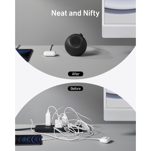 Anker MagGo Magnetic Charging Station - Qi2 Certified 15W MagSafe Compatible Wireless Charger with 8-in-1 Power Strip for iPhone 15/14/13/12, 3 AC &