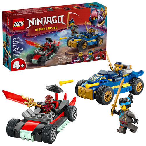 LEGO Ninjago : Le duel de voitures de course entre Rogue et Drix - 111 pièces
