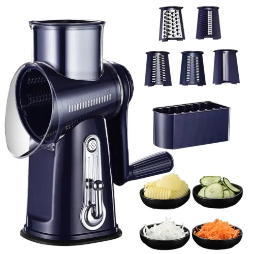 Manual Vegetable Grater With Roller, Food Grater, Multifunctional Rotary Cheese Grater for Slicing and Shredding in the Kitchen