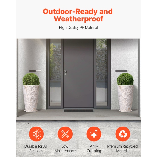 VEVOR 21"H Set of 2 Tall Outdoor Planters, Round Large Planters For Front Porch and Patio, Stone Finish Flower Tree Plant Pots