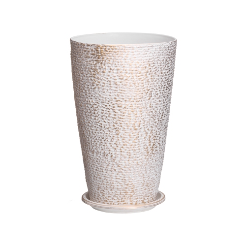 VEVOR 21"H Set of 2 Tall Outdoor Planters, Round Large Planters For Front Porch and Patio, Stone Finish Flower Tree Plant Pots