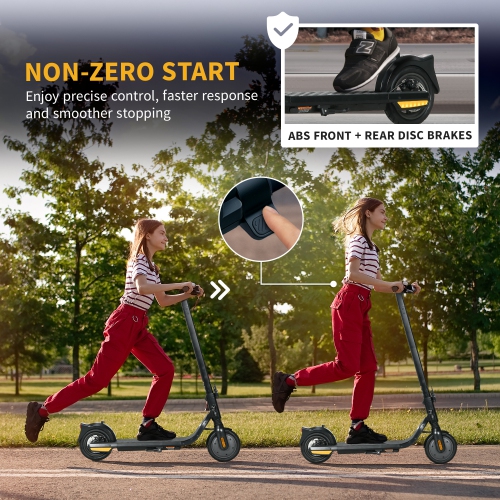 Soozier Folding Electric Scooter for Adults, 400W E Scooter, Up to 25 KM/H Speed & 35 KM Range, with Lights and 8.5" Solid Tires, 330LBS Max Load,