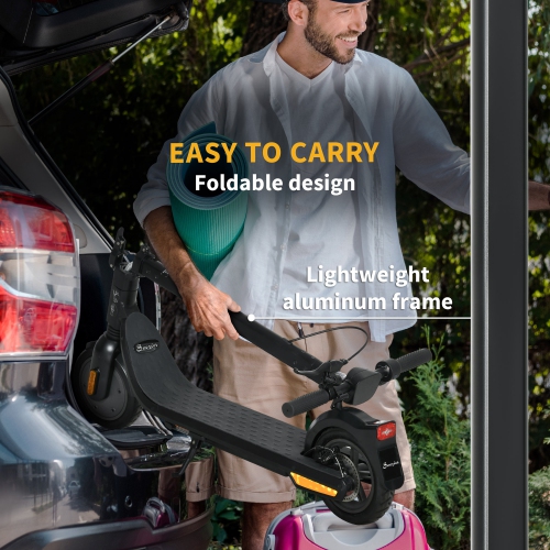 Soozier Folding Electric Scooter for Adults, 400W E Scooter, Up to 25 KM/H Speed & 35 KM Range, with Lights and 8.5" Solid Tires, 330LBS Max Load,