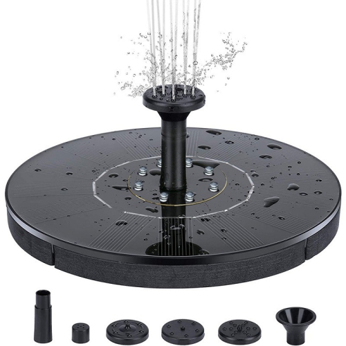 Solar Fountain With LED Lights, Solar Powered Bird Bath Fountain Pump, Solar Panel Kit Water Pump, Outdoor Watering Submersible Pump for Pond, Pool,