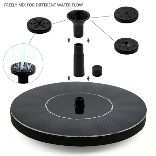 Solar Fountain With LED Lights, Solar Powered Bird Bath Fountain Pump, Solar Panel Kit Water Pump, Outdoor Watering Submersible Pump for Pond, Pool,