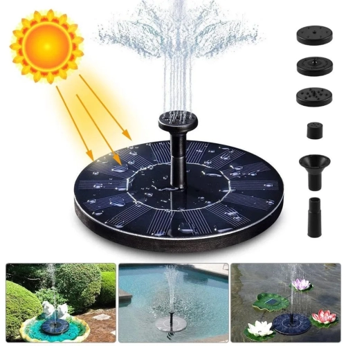 Solar Fountain With LED Lights, Solar Powered Bird Bath Fountain Pump, Solar Panel Kit Water Pump, Outdoor Watering Submersible Pump for Pond, Pool,