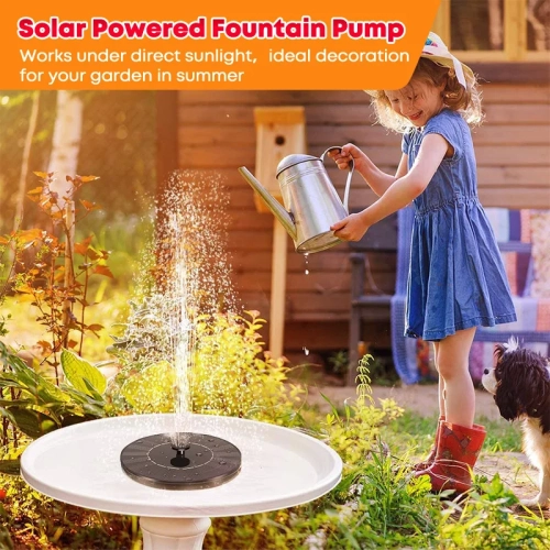 Solar Fountain With LED Lights, Solar Powered Bird Bath Fountain Pump, Solar Panel Kit Water Pump, Outdoor Watering Submersible Pump for Pond, Pool,