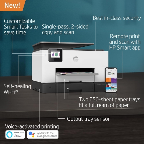 HP OfficeJet Pro 9020 All-in-One Wireless Printer, with Smart Tasks & Advanced Scan Solutions for Smart Office Productivity (1MR78A) by HP - Refurbished condition - Image 2