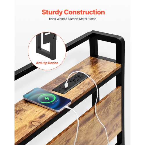 Tête de lit VEVOR pour très grand lit, tête de lit à hauteur réglable avec tablette de rangement, tête de lit autonome avec prises d'air et port USB