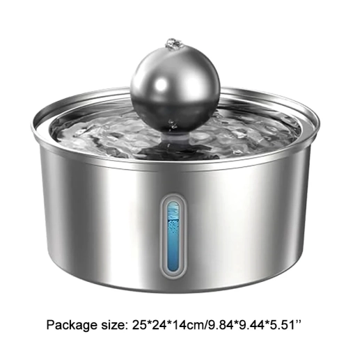 Cat Water Fountain - 3.2L/108oz Cat Fountain for Drinking - Large Capacity Stainless Steel Cat Water Fountain