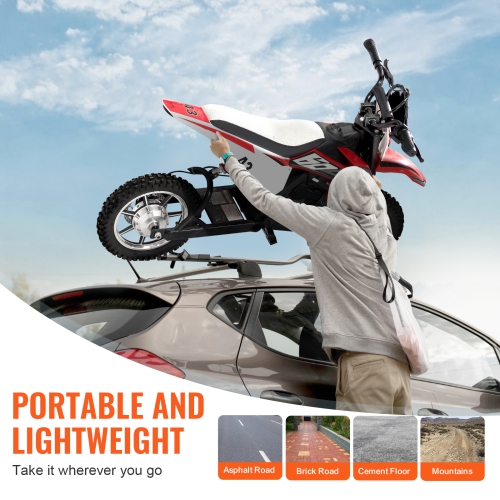 VEVOR 36V Battery Powered Electric Motorcycle with Speed Up to 15.5mph, Treaded Tires, LED Light, Battery Gauge, Dual Brakes, Ride on Toys for