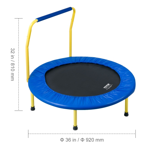 VEVOR 3FT Trampoline for Kids, 36" Trampolines Indoor/Outdoor Trampoline for Toddlers, Foldable Mini Baby Trampoline with Foam Handle, Trampoline