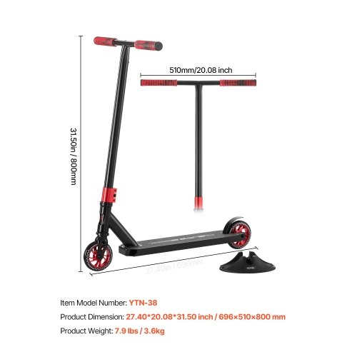 Trottinette volante VEVOR 11-13 ans, trottinette Pro Complete Trick, adolescents, adultes, garçons et filles Freestyle Street Rider pour débutant et