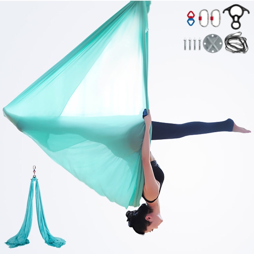 VEVOR 11yd 9.2ft Aerial Silk, Aerial Yoga Swing Set Yoga Hammock Kit - Antigravity Ceiling Hanging Yoga Sling - Carabiners, Daisy Chain, Inversion