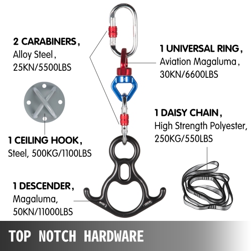 VEVOR 11yd 9.2ft Aerial Silk, Aerial Yoga Swing Set Yoga Hammock Kit - Antigravity Ceiling Hanging Yoga Sling - Carabiners, Daisy Chain, Inversion