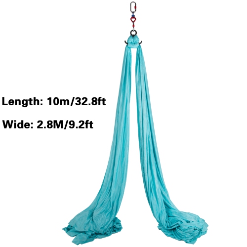 VEVOR 11yd 9.2ft Aerial Silk, Aerial Yoga Swing Set Yoga Hammock Kit - Antigravity Ceiling Hanging Yoga Sling - Carabiners, Daisy Chain, Inversion