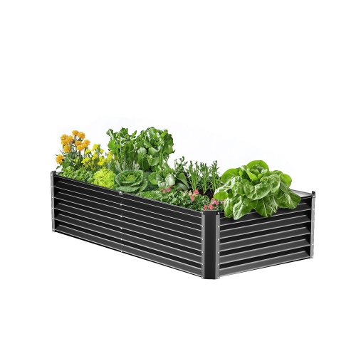VEVOR 6 x 3 x 1.5 ft Metal Garden Bed, Galvanized Planter Box, with Open Bottom, Large Planter Raised Bed for Gardening Vegetables, Flowers, Herbs,