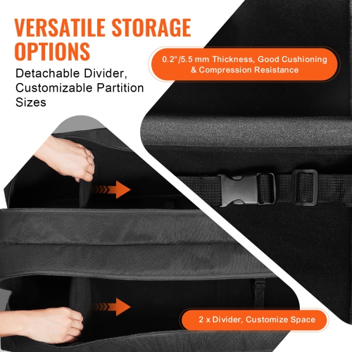 VEVOR 41" Telescope Storage Bag with Fixed Buckles, Multi-Pocket and Detachable Divider, Shock-Absorbent Telescope Carrying Case for Optical Tube &