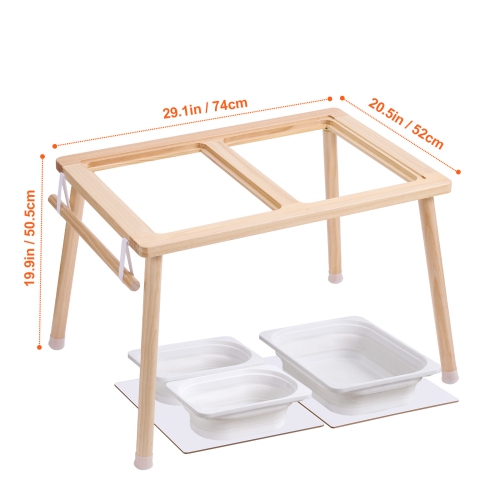 VEVOR 3 Storage Bins Sensory Table for Toddlers, Kids Activity Table with Paper Roll Holder, Play Sand and Water Table, Wooden Kids Sensory Drawing