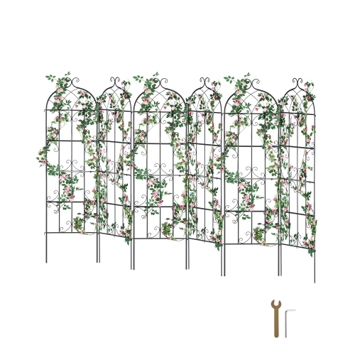 VEVOR  71 X 20 Ingarden Trellis for Climbing Plants, 6 Packs Rustproof Metal Garden Flower Trellis, Outdoor Climbing Rose Trellis Cucumbers Support