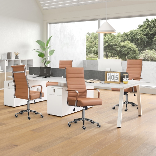 U-HOMY Executive Office Chair - Ergonomic High-Back Leather Desk Chair w Adjustable Height, 360° Swivel & Wheels,Suit for Home Office & Conference