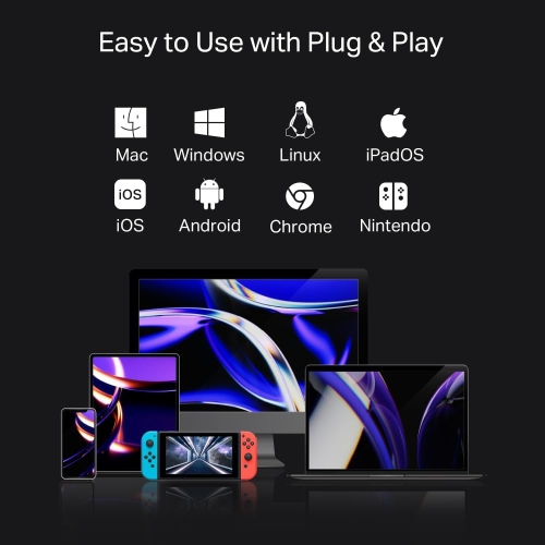 TP-Link 7-Port USB-C Hub - 4K HDMI, 100W PD Charging, 5Gbps Data, Dual SD/microSD Slots, Aluminum Case, Plug & Play