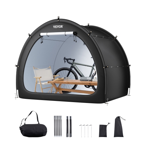 VEVOR  4 to 5 Bikes Bike Storage Tent, Spacious Bike Storage Tent \w Ventilated Window, Waterproof Fan-Shaped Bike Tent \w High Strength Fiberglass &