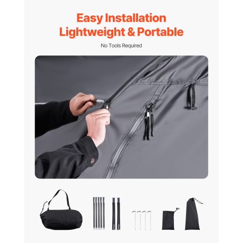 VEVOR 4 to 5 Bikes Bike Storage Tent,Spacious Bike Storage Tent with Ventilated Window,Waterproof Fan-Shaped Bike Tent with High Strength Fiberglass