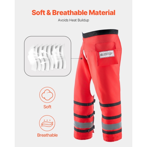 VEVOR Apron Style Chainsaw Chaps, Class D, 8 Layers Chainsaw Pants with Adjustable Belt & Gear Pocket, Chain Saw Chaps for Men/Women, Chainsaw Safety