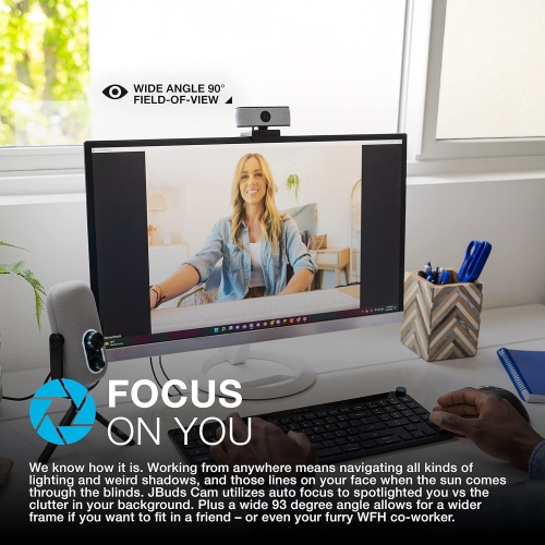 Caméra Web USB JLab Cam avec mise au point automatique et deux micros
