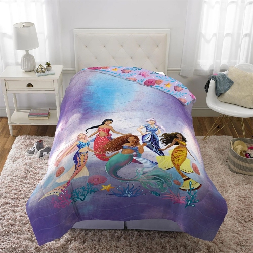 Couvre-lit «&nbsp;Les contours aquatiques&nbsp;» de La petite sirène de Disney pour lit simple/double