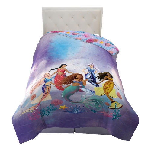 Disney Little Mermaid "Aquatic Outlines" Comforter for Kids Twin/Full