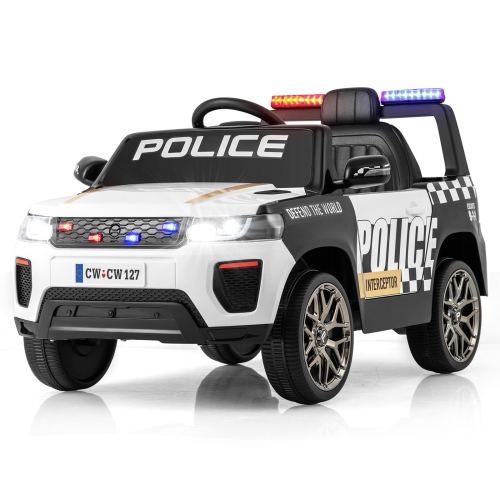 Voiture de police à 12&nbsp;V piles 7&nbsp;A de Honeyjoy Kids avec télécommande, noir/blanc