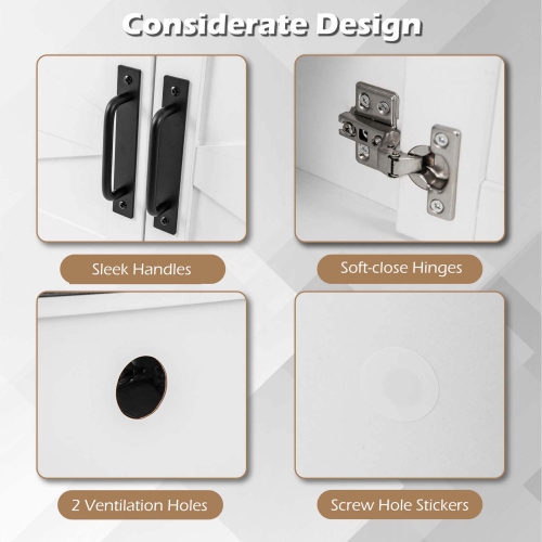 Banc de rangement pour chaussures de maison de Costway avec coussin, 2 portes, 2 tablettes ajustables