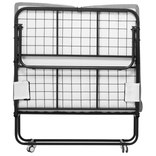 VEVOR 38 in x 75 in Folding Bed with 4 in Mattress, Twin Size Bed with Sturdy Metal Frame & Memory Foam Mattress, Portable Twin Roll Away Bed with