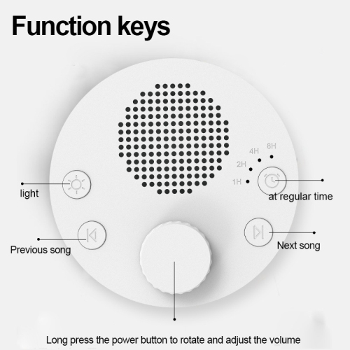 Instrument de sommeil intelligent à bruit blanc, mini appareil d'aide au sommeil portatif avec veilleuse et 24 types de musique pour apaiser les