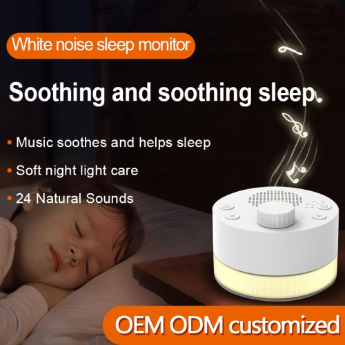 Instrument de sommeil intelligent à bruit blanc, mini appareil d'aide au sommeil portatif avec veilleuse et 24 types de musique pour apaiser les