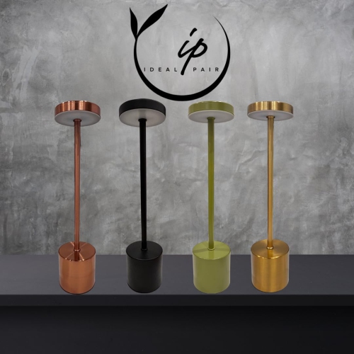 Simple I-shaped table lamp, USB charging retro metal feel dining table touch night light, bedside night light, decorative lighting table lamp,